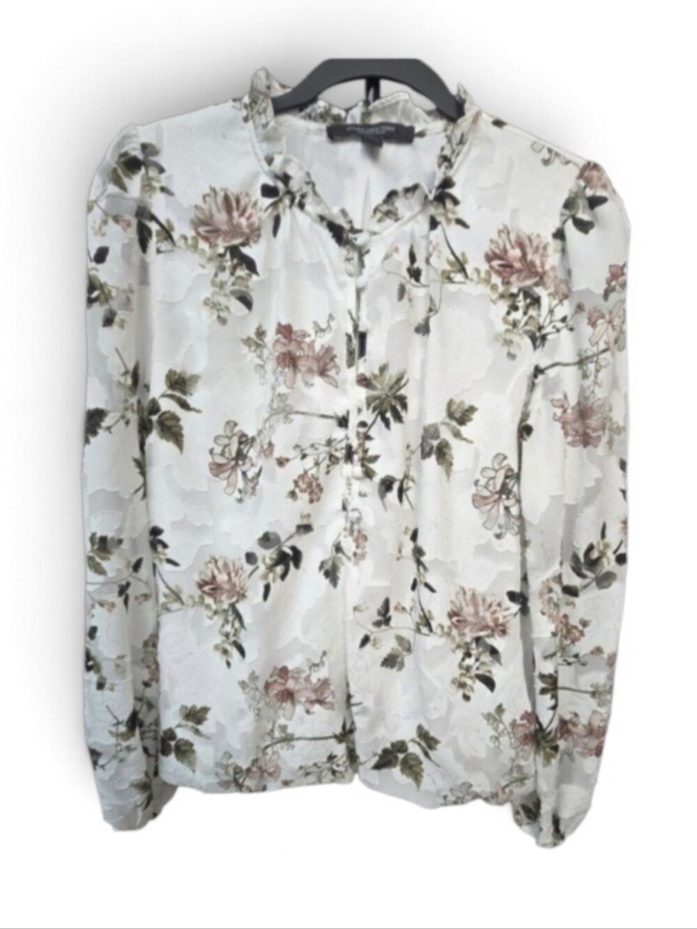 Vintage‎ Marc Jacobs Blouse New York Floral White Pink Coquette Victorian Boho